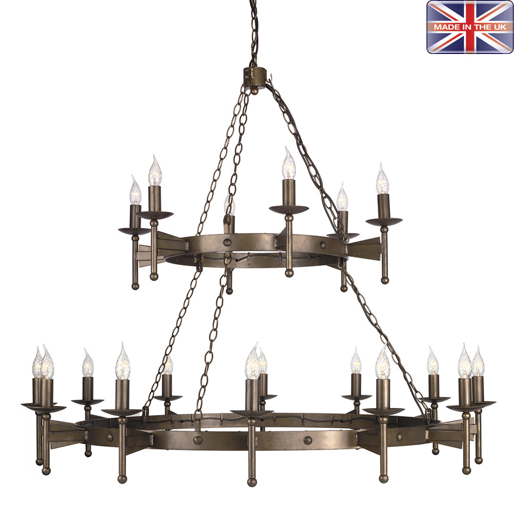 2 kerroksinen suuri rautakruunu | Sisustusliike Portiikki Suuri takorautainen kattokruunu