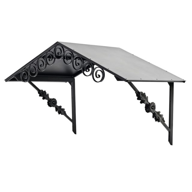 A malli ovikatos harjakatolla ja koristeilla.