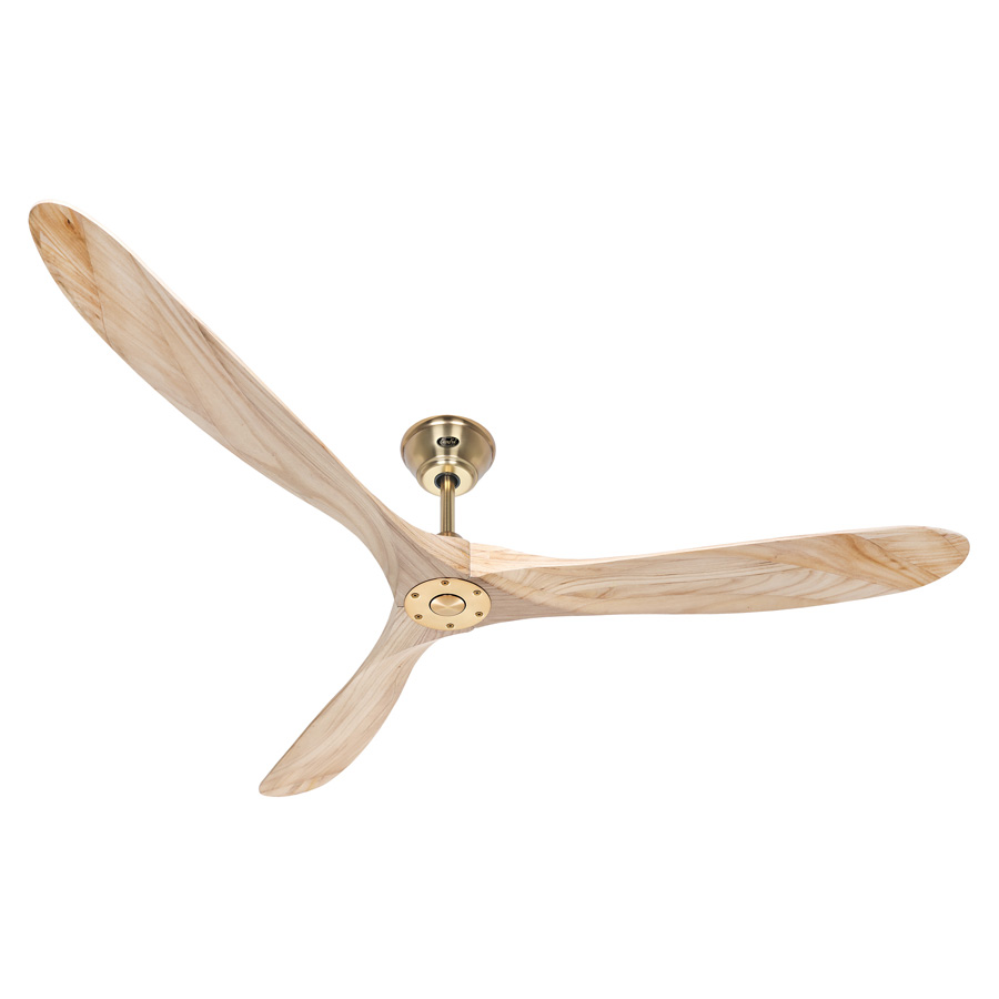 Iso vaalea puu kattotuuletin | Sisustusliike Portiikki Iso hiljainen kattotuuletin.