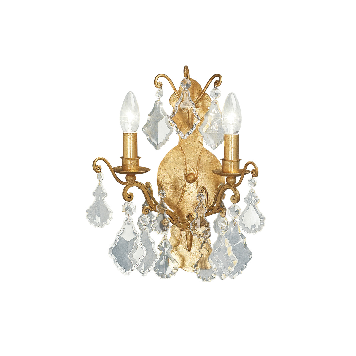 Seinalampetti_kristalleilla | Sisustusliike Portiikki Uusvanha seinälampetti 148, lampetti kristalleilla