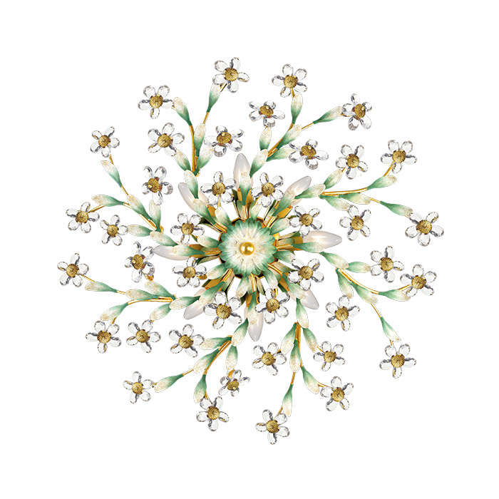 Varikas-design-kattoplafondi | Sisustusliike Portiikki Vihreä koristellinen kattoplafondi.